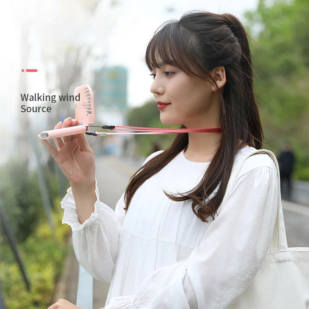 Новинка 2020 портативный подвесной вентилятор для шеи USB путешествий дома Складной