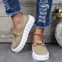 spring autumn 2022 new stretch fabric shoes woman flat platform shoes for women sneakers plus size 43 casual loafers women shoes