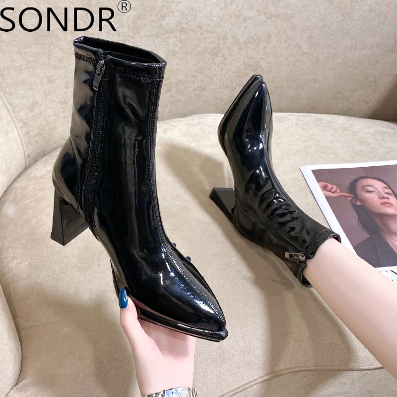 

Women's Shoes Ankle Boots 2021 Autumn New Thick Heel High Heel Non-slip Fashion Casual Motorcycle Boots High Heels Women Boots