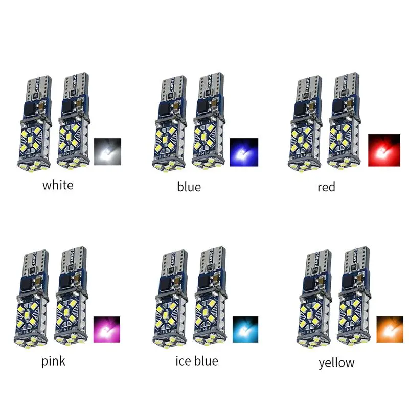 

2pcs Car Parking Light 6000-6500k T10 W5W Car Reading Bulb 5W LED License Plate Lamp, White Turn Side Bulbs Car Interior