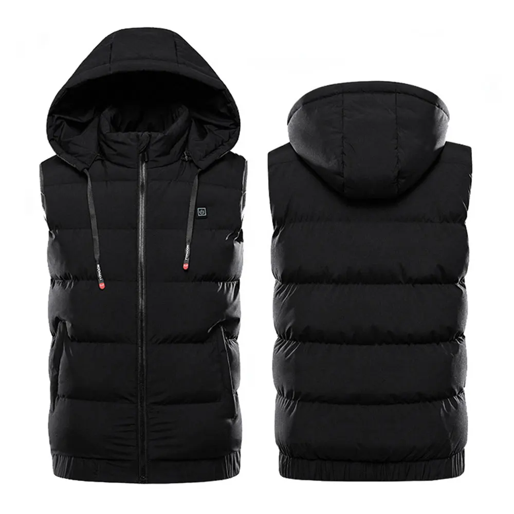 9 Areas Heated Jackets Intelligent Temperature Control Fever Keep Warm Cotton Waistcoat With Hood Outdoor Winter Clothing | Спорт и