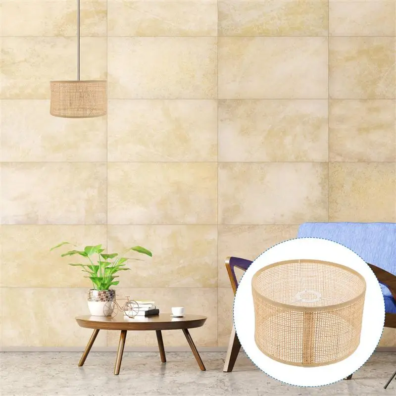 

Rustic Style Lampshade Rattan Weaving Hanging Lamp Cover Lampshade Decor