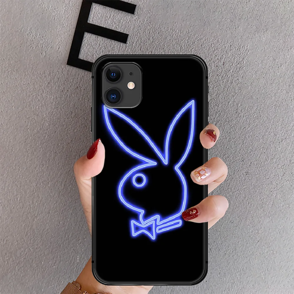 

Rabbit Playboy Brand Phone Case Cover For Iphone 6 6S 7 8 11 12 Se 2020 X Xs Xr Pro Max Plus Mini Black Prime Pretty Funda