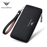 handbag brand business men wallet long genuine leather clutch wallet purse male top quality soft cowhide handmade coin pouch