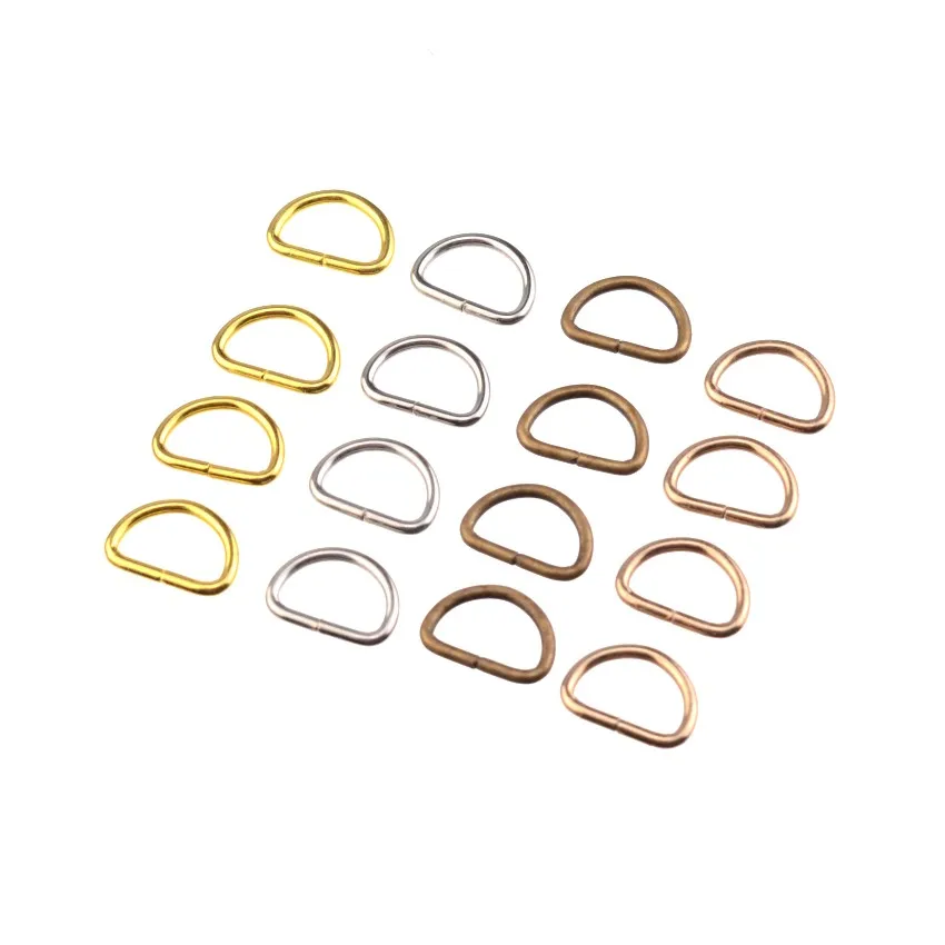 Free Shipping 50Pcs Unwelded Leather Bags Metal Crafts D Rings 10x13.5mm(Inside :7x10.5mm) Connect Buckle