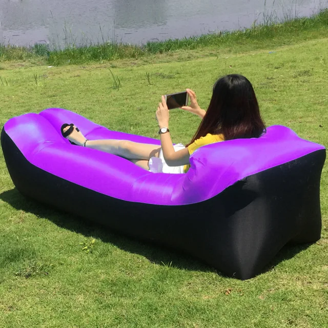 purple Открытый ленивый диван быстро надувной диван кровать диван лежащий мешок пара кровать спальный мешок пляжный диван надувное кресло - Цвет: purple