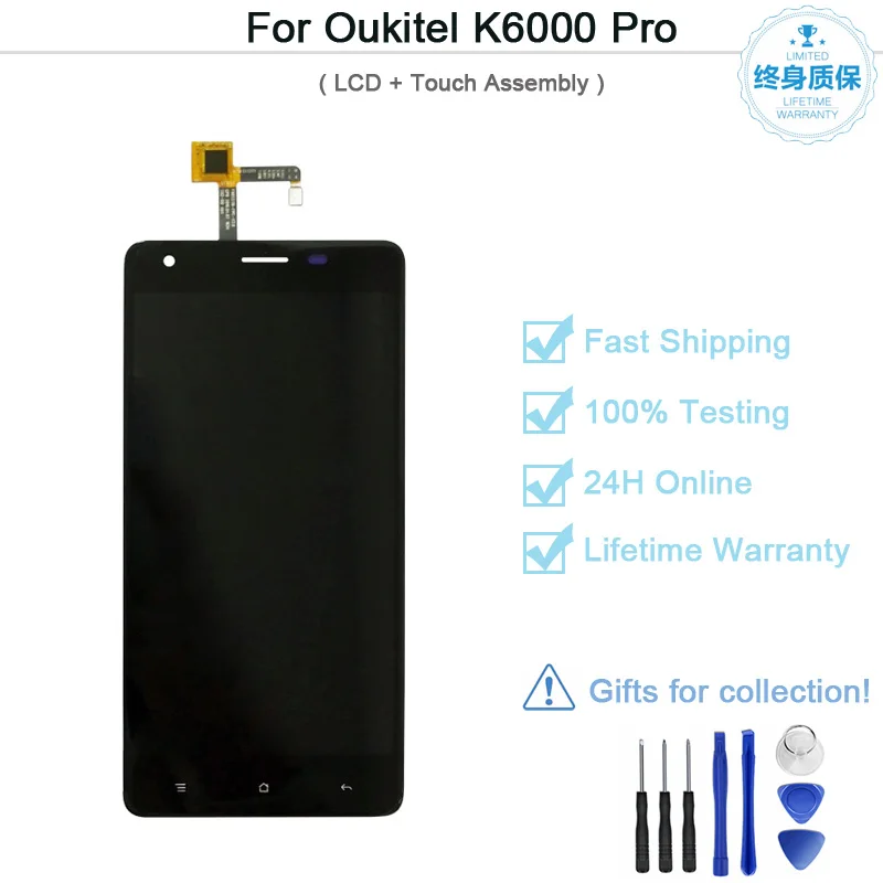 ЖК-экран для Oukitel K6000 Pro ЖК-дисплей кодирующий преобразователь сенсорного экрана в сборе телефон k 6000 pro k6000pro запасные части