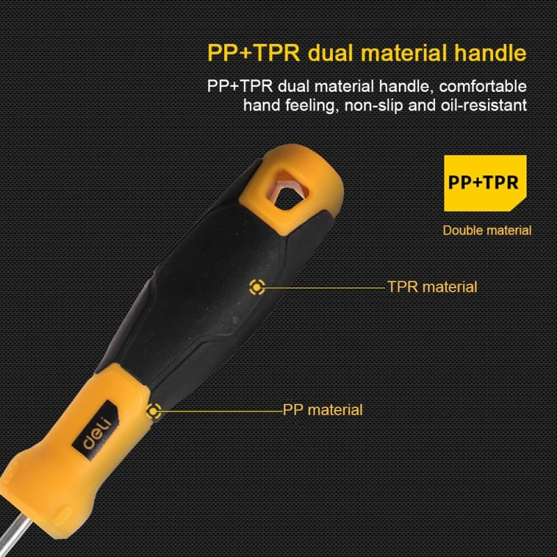 

Deli Screwdriver Phillips torpedo handle screwdriver PH3*300mm SUP11+ rubber and plastic materials