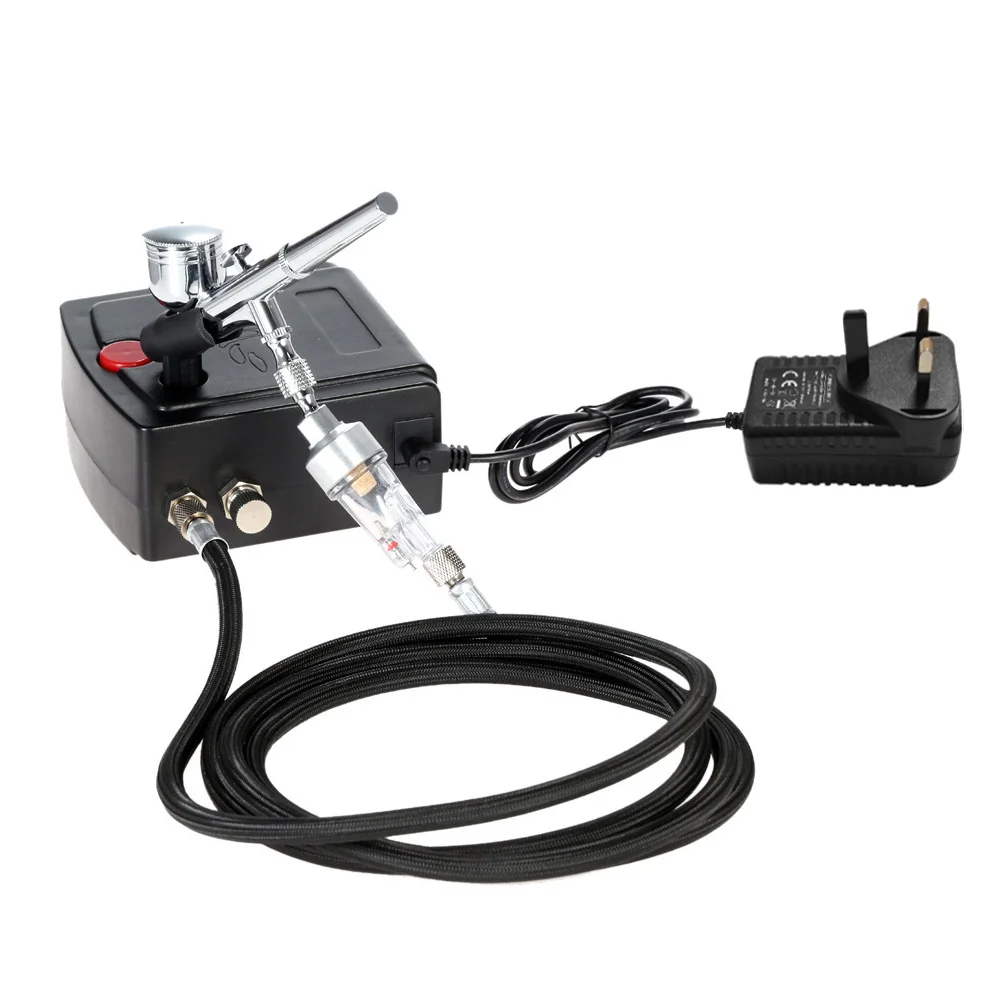 Barato Kit De Aerógrafo De Doble Acción De 0,3mm, Pistola De Pulverización, Pintura Artística, Manicura Tatuaje, Artesanal, Pastel, Espray, Cepillo De Aire, Herramienta De Uñas