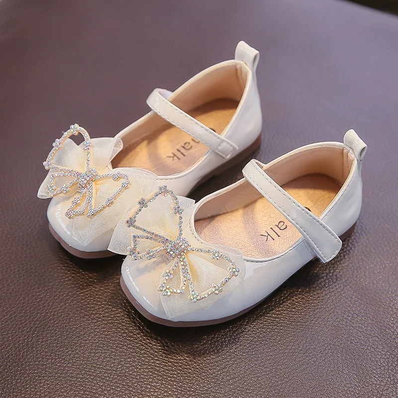 Newborn Mary Janes Princess Leather Shoes For Kids Girls Toddler Baby Rhinestone White Red Party Wedding Dress 2022 |