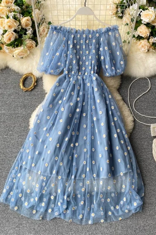 

2020 new fashion women's clothing dresses dress Puff Sleeve Slash neck Short Print