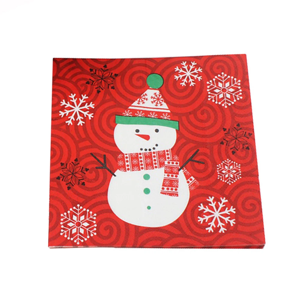 20 шт рождественские бумажные салфетки с рисунком вечерние родные древесная