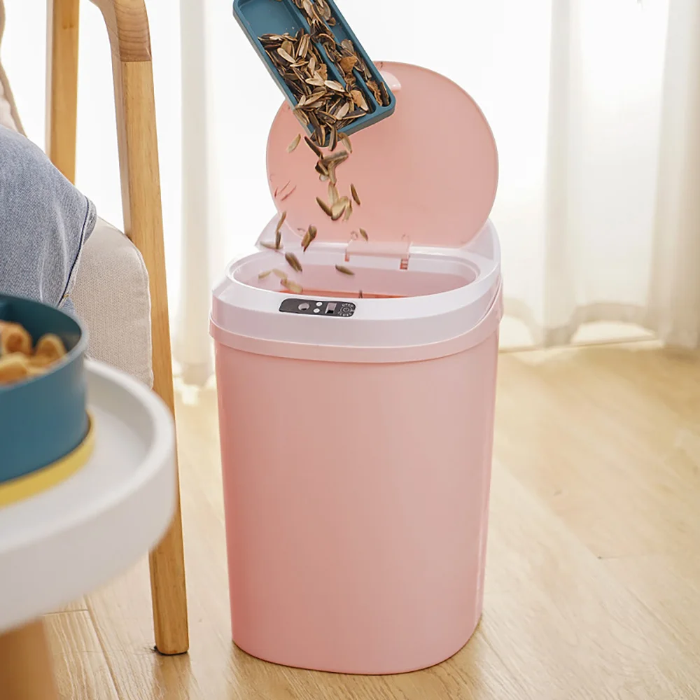 Smart sensor trash can, fully automatic household low-noise creative model, cute model enlarge