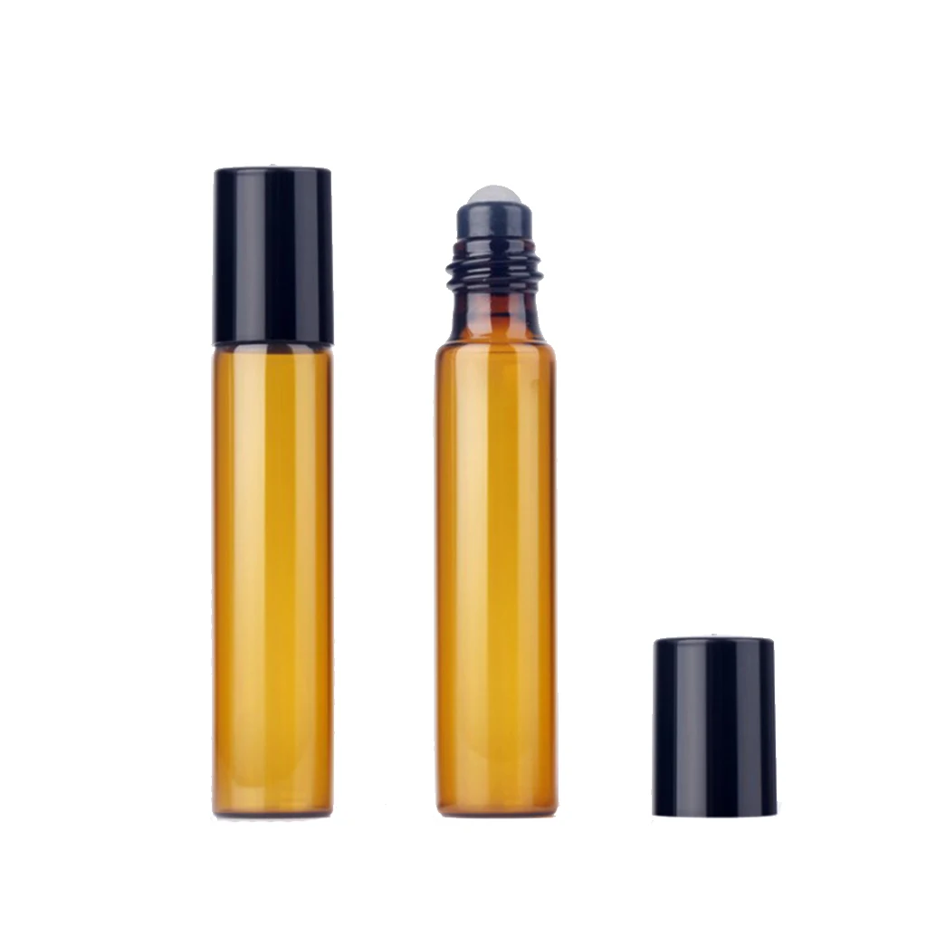 60 шт./компл. 5 мл и 10 Янтарное стекло Эфирные масла роликовые шариковые бутылки для
