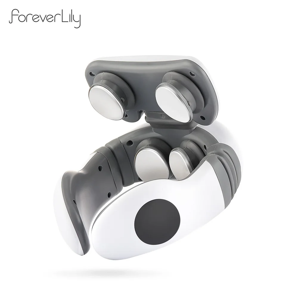 

4-Zone Neck& Back Massager 9 Levels TENS Pulse Cervical Relief Pain Device 42℃ Warm Compress Muscle Relaxation Four Heads Hammer