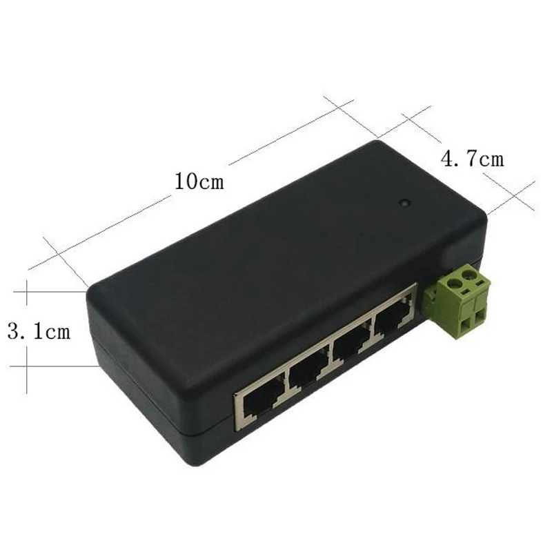 48V коммутатор питания через Ethernet 100 Мбит/с сетевой gigabit 4 Порты POE Стандартный RJ45
