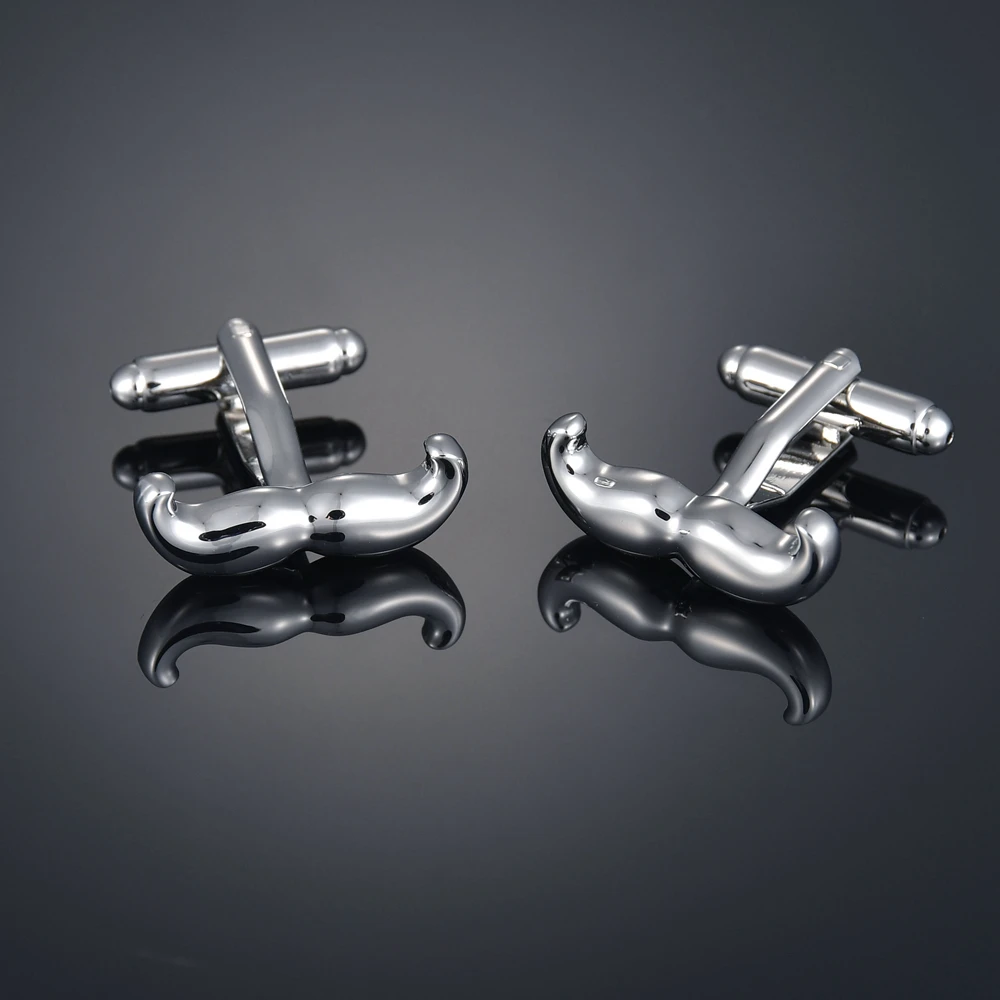 Модные черные запонки в форме бороды французская рубашка с длинным рукавом