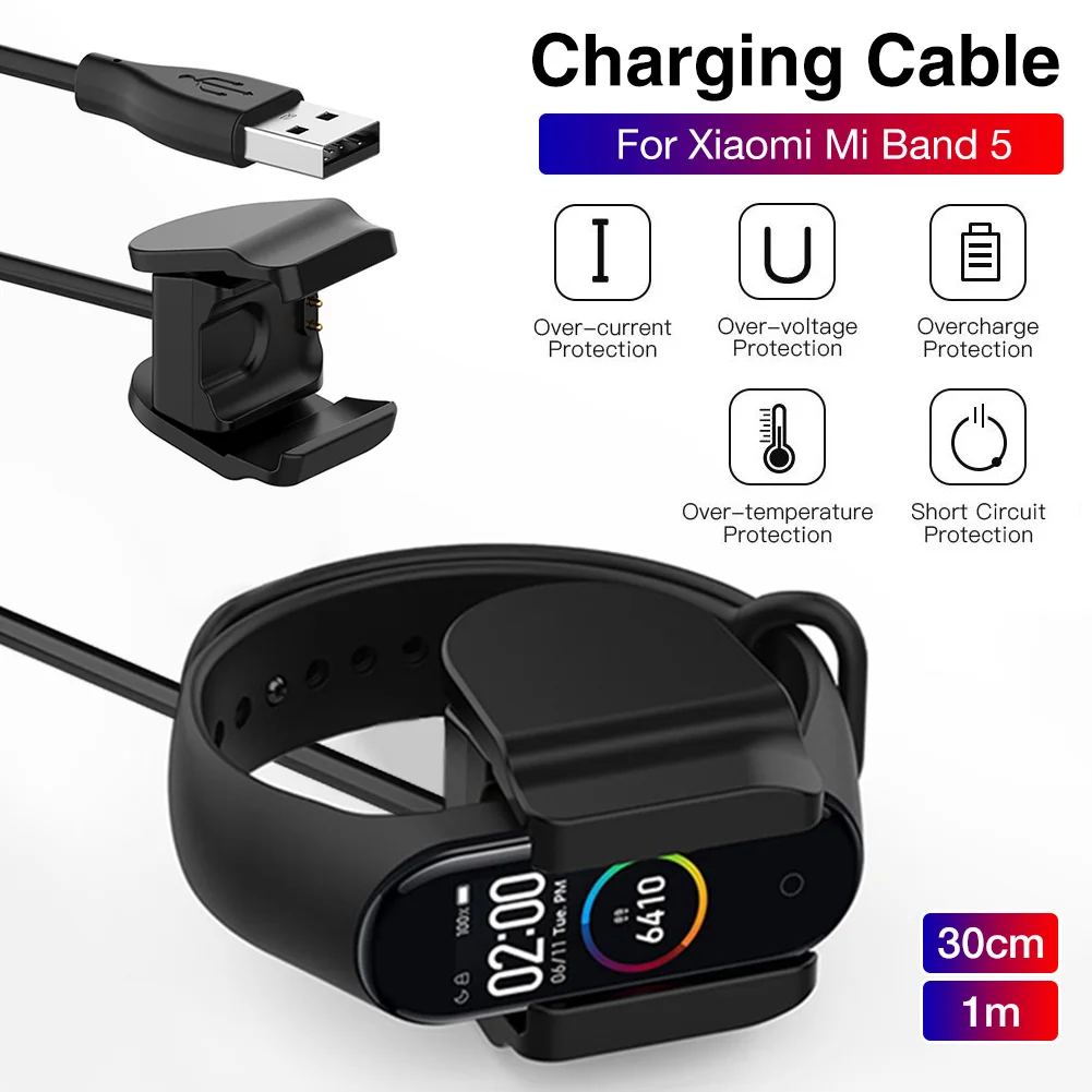 

USB-кабель для быстрой зарядки умных часов Xiaomi Mi Band 5, портативный сменный зарядный кабель, аксессуары для умных часов Mi Band 5