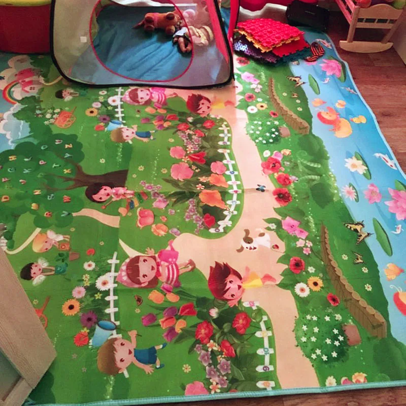 2*1,8 м детский двусторонний игровой коврик, детский коврик для ползания, игровой коврик-пазл, мягкая напольная игра, детские игрушки, ковер