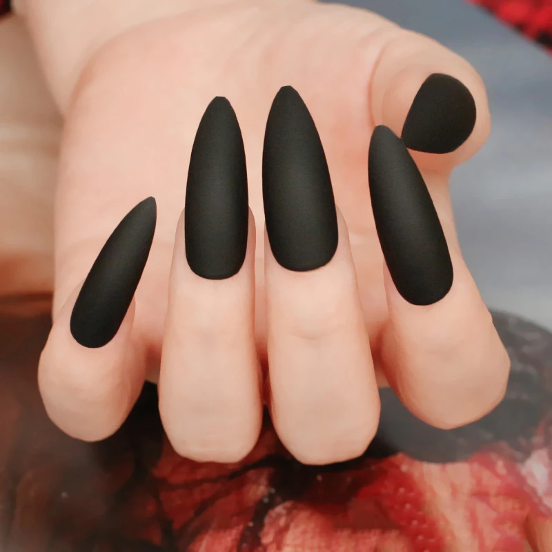 24 шт. накладные ногти с острым носком съемные наконечники для наращивания ногтей