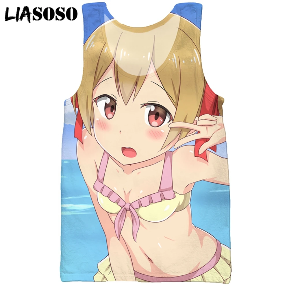 

LIASOSO 3D Print Men's Anime Sword Art Online Kawaii Summer Casual Fashion Beach Bikini Vest Sleeveless Hip Hop Tank Cool Tops