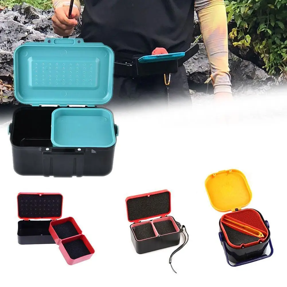 

S/M Size 1/2 Compartments Fishing Baits Earthworm Worm Box Storage Fishing Box Lure Bait Tackle Case Redworm T0E9