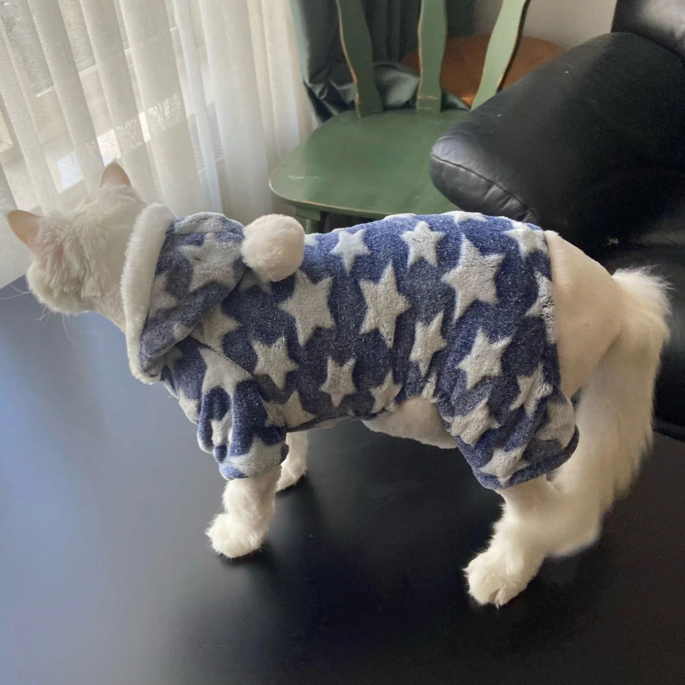 Осенне-зимняя хлопковая одежда для собак со звездами пижамы флисовое пальто