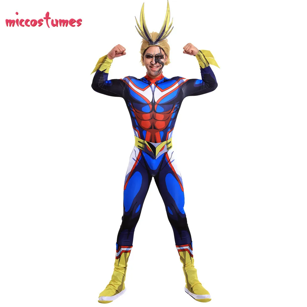 Toshinori Yagi Косплей Boku No Hero Academy Midoriya All Might костюм комбинезон с 3D принтом Боди Косплей Костюм