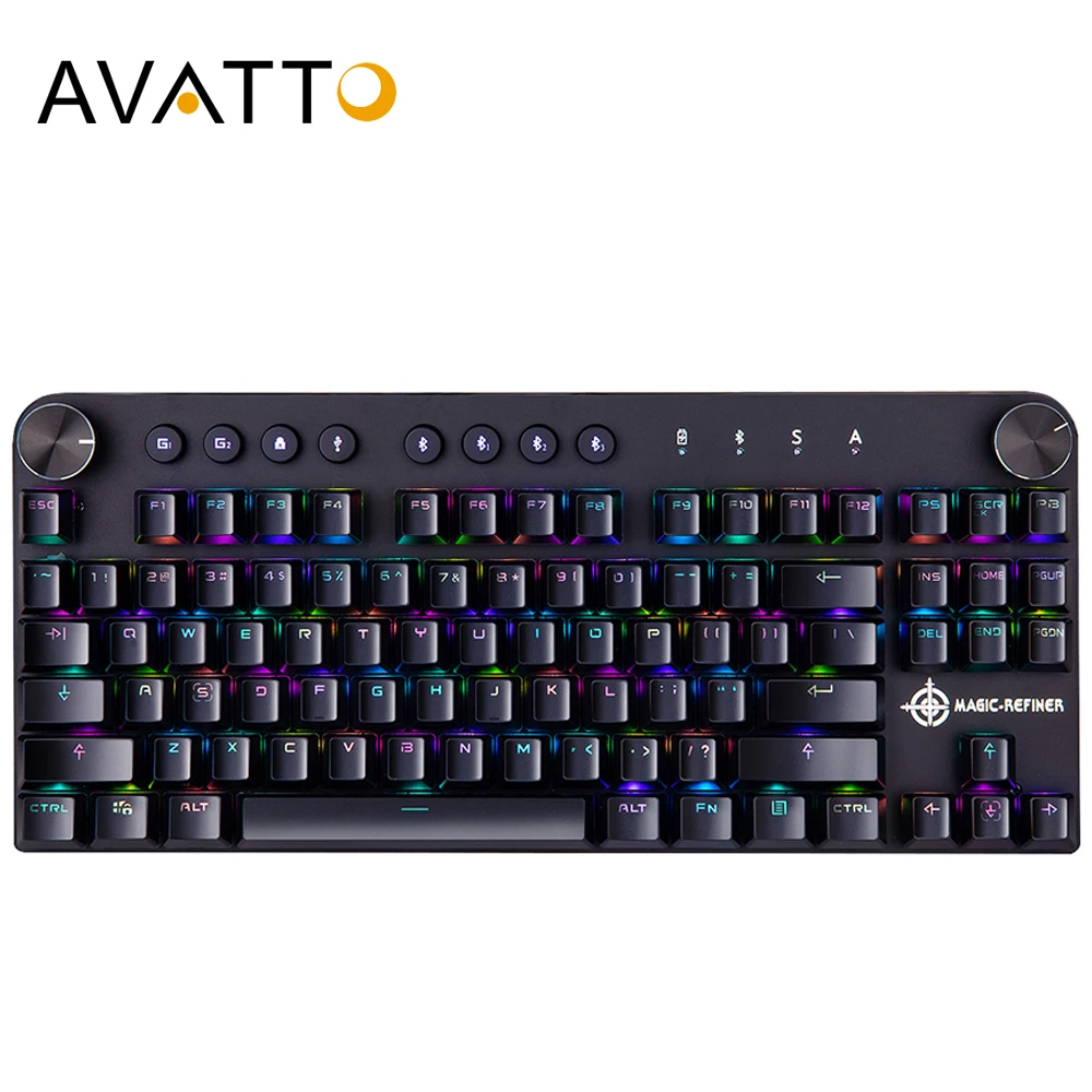 AVATTO MK11 Bluetooth беспроводной и USB проводной два режима 87 клавишная Механическая
