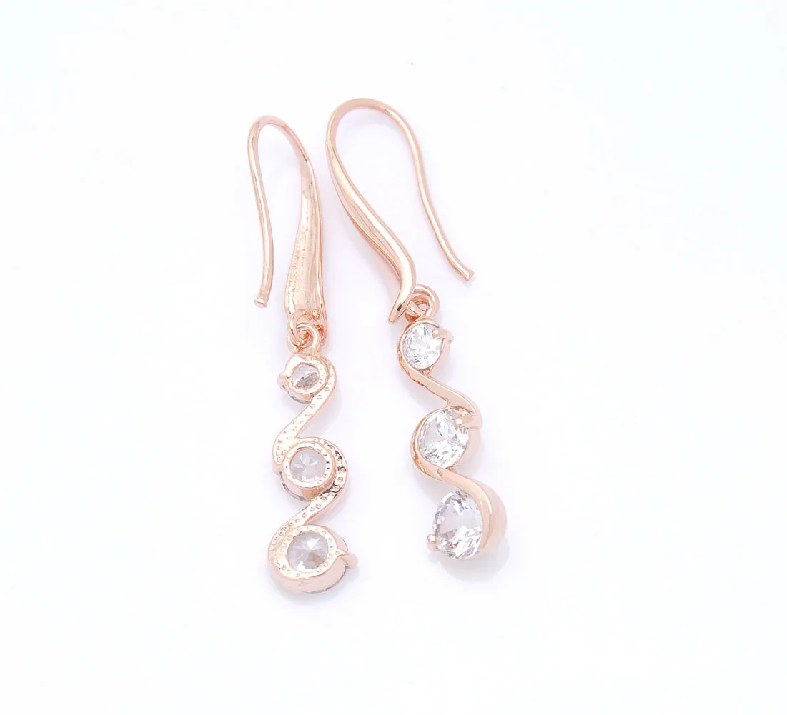 Прозрачные камни CZ кулон длинные серьги для женщин волны висячие Подвески