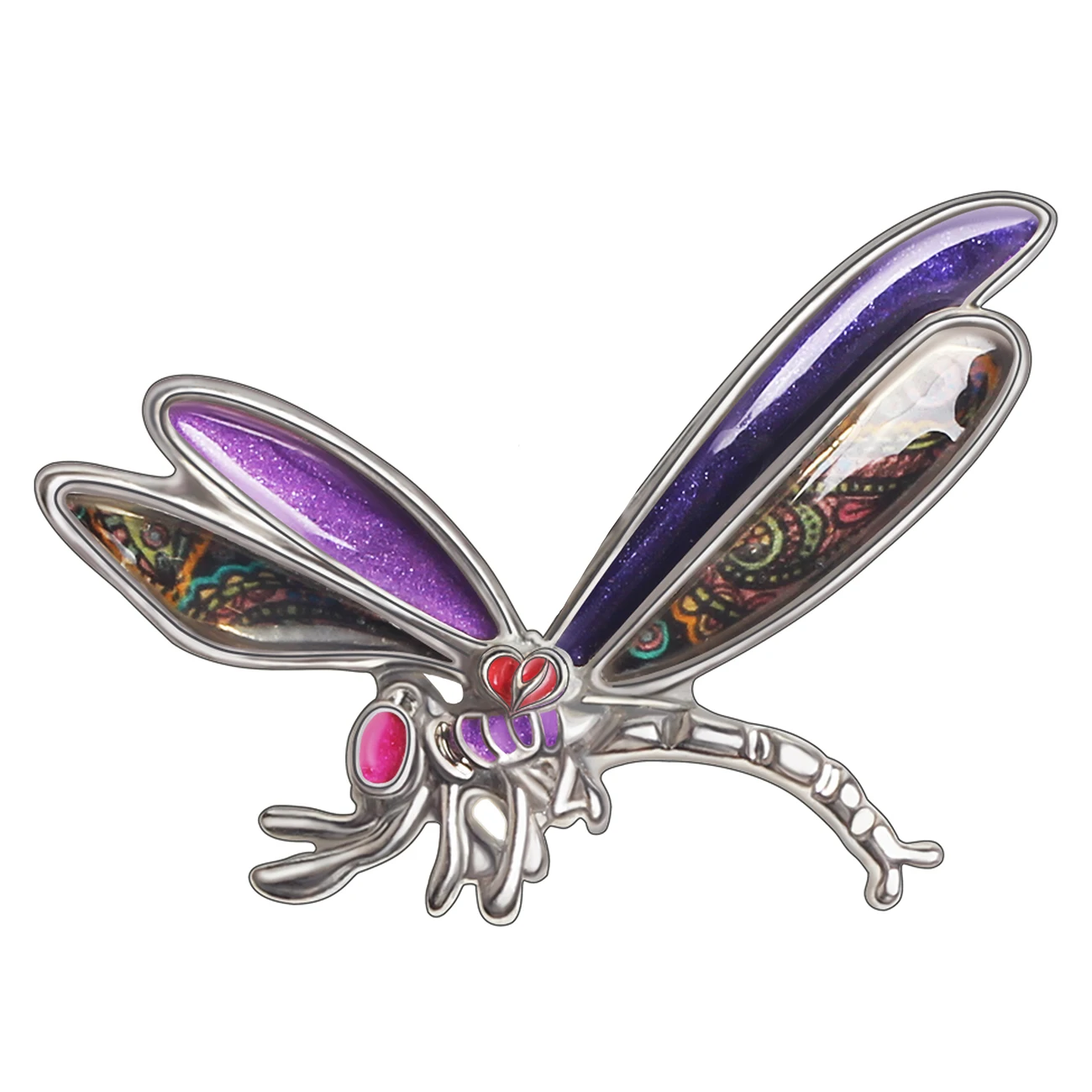 Брошь из металлического сплава с эмалью в виде большого насекомого | Украшения и