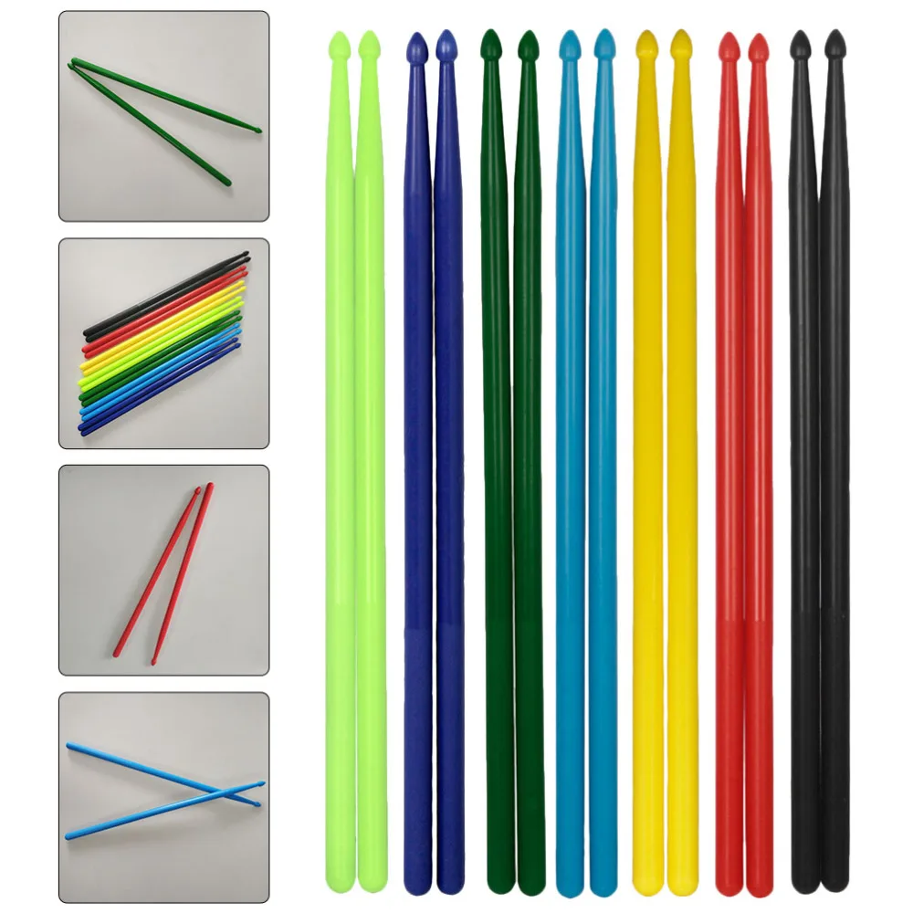 

7 Pairs 5A Drum Sticks Lightweight Nylon Drum Set Drumsticks for Kids Adults