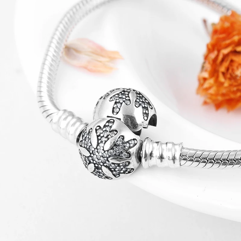 2018 Рождественский браслет с подвесками 100% Стерлинговое Серебро 925 пробы цепочка