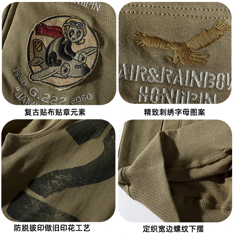 Осенне-зимняя новая трикотажная куртка в стиле милитари с вышивкой Мужская мода