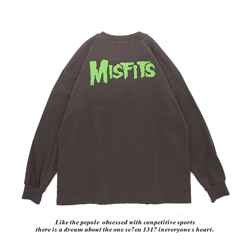 Свободный свитер из чистого хлопка с длинным рукавом и круглым вырезом | Женская