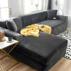 Бархатный плюшевый L-образный чехол для дивана, эластичный чехол для гостиной, шезлонг, угловой диван, растягивающийся зимний чехол