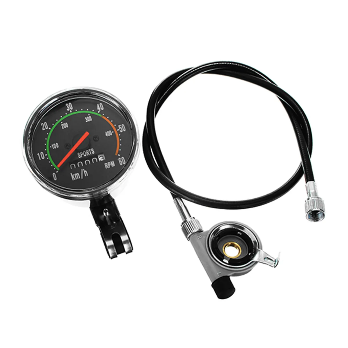 Upgraded 80cc 2 Stroke Motorized Bicycle Gas Engine Motor Kit with Speedometer Black Low Noise Low Vibration Heavy Metal