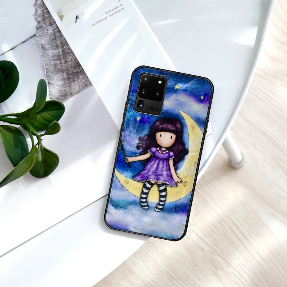 

Cartoon Santoro Gorjuss girl Phone Case For Samsung Galaxy Note S 8 9 10 20 Plus E Lite Uitra black Back 3D Bumper Pretty