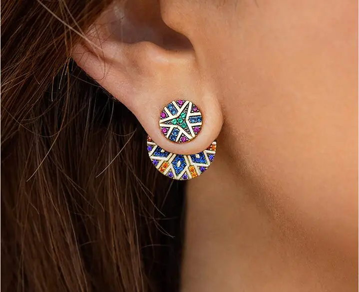 Janeklly Роскошные желтые золотые цветные Асимметричные Круглые разноцветные