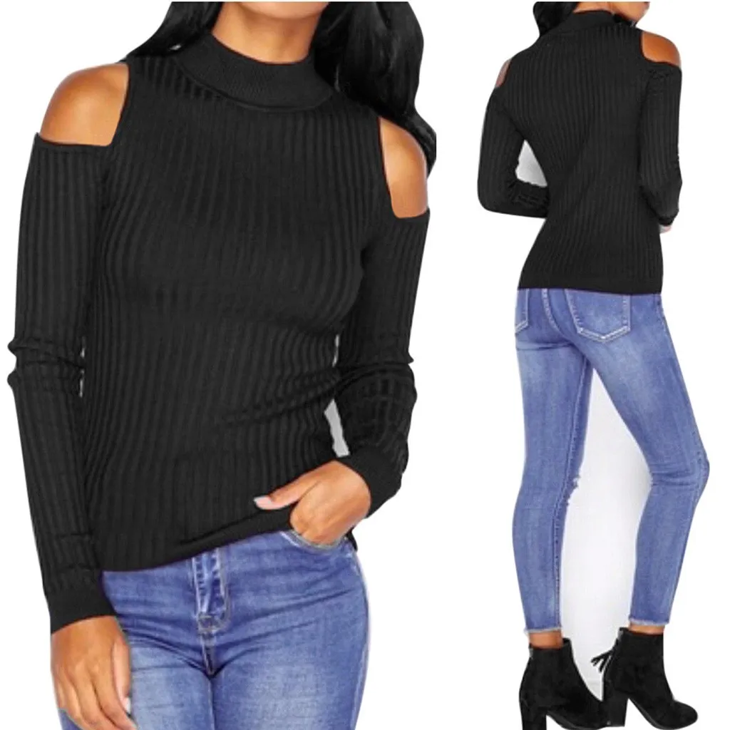 Женский свитер сезон осень-зима 2019 Модный Эластичный с длинным рукавом и высоким