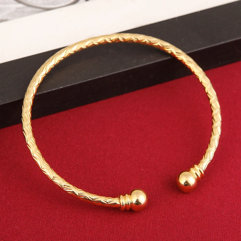 Gold Color Bangle Jewelry For Boys Girls Ethiopian Kids Bangles Cuff Bracelet | Украшения и аксессуары