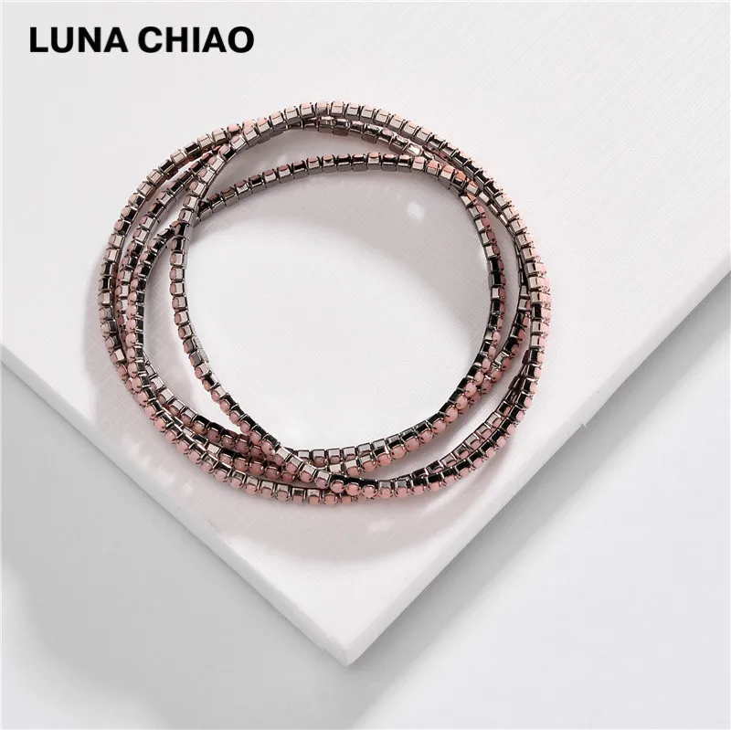 LUNA Чао 4 шт./компл. Браслет-манжета смолы БИСЕРНЫЕ НИТИ несколько составные браслеты для Для женщин