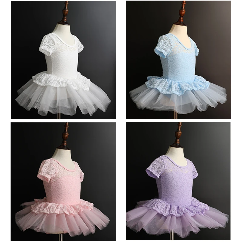 

Kids Girls Party Tulle Ballet Dance Dress Wear Gymnastics Leotard Dancing Tutu Dress Ballerina Costume Lyrical Dancewear