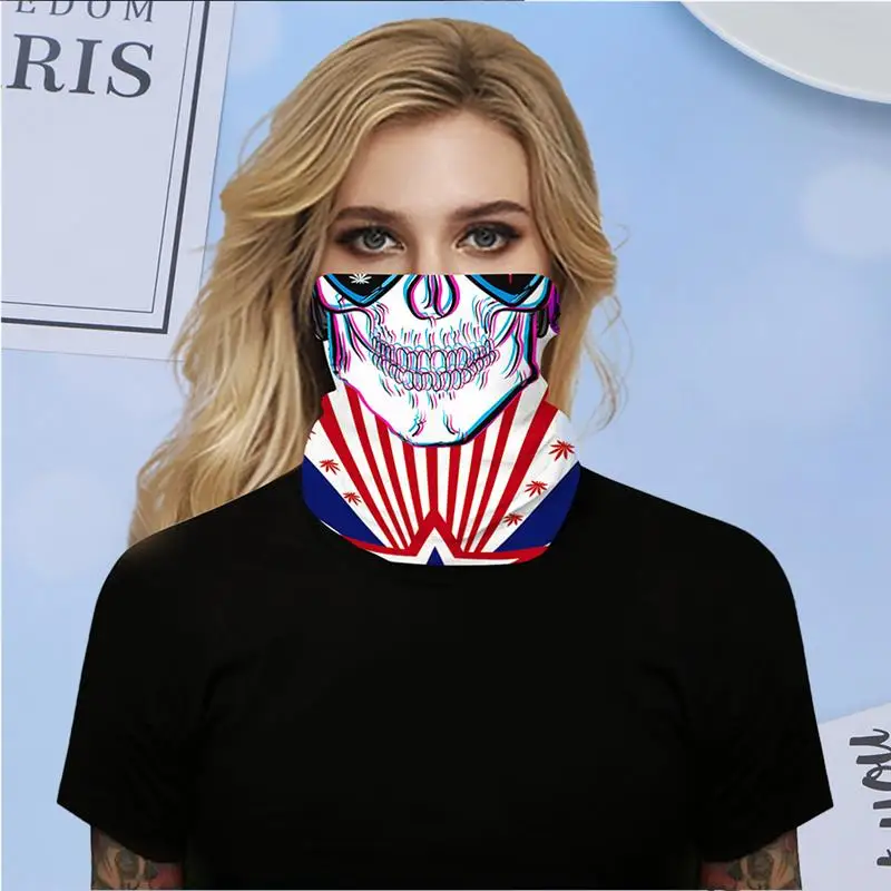 1 шт. цифровая маска для лица с принтом черепа дышащий Быстросохнущий шарф