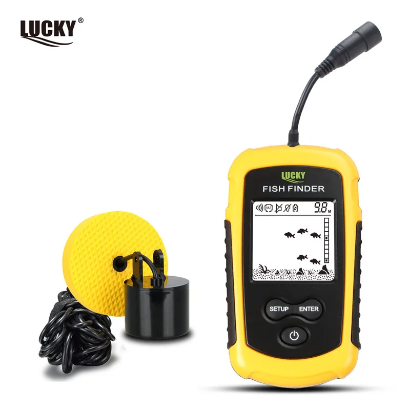 LUCKY FF1108-1, портативный эхолот для ловли рыбы со льдом, эхолот, датчик сигнализации, эхолот для рыбалки 0,7-100 м