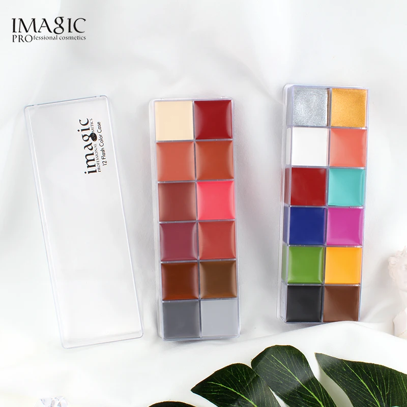 

IMAGIC 12 Colors Flash Tattoo Face Body Paint Oil Painting Art Halloween Party Fancy Dress Beauty Makeup Tools