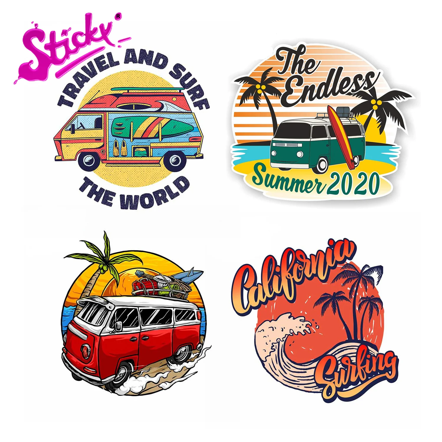 

STICKY Camper Travel Bumper Anime Car Sticker VAN for Bicycle Motorcycle Accessories Laptop Helmet Trunk Wall Stickers