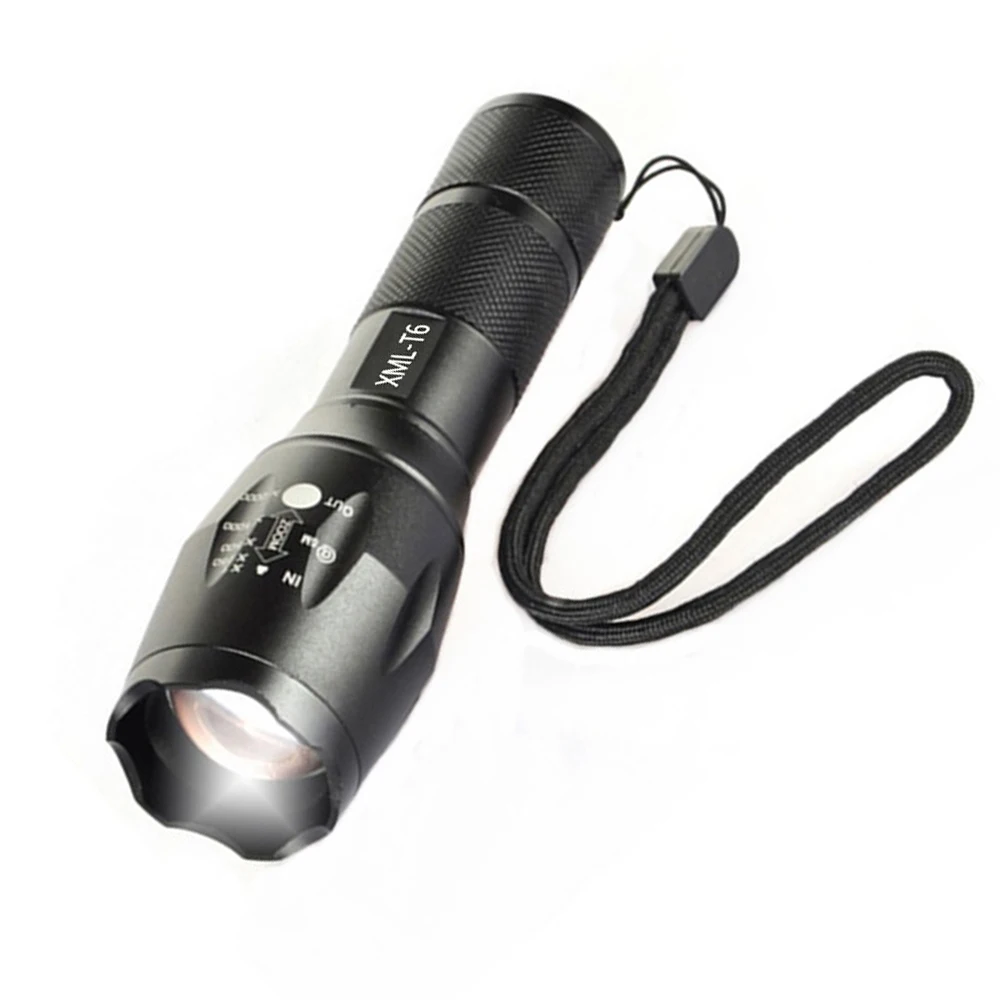 Mr.white waterproof IP65 LED Flashlight  AAA Battery T6 L2 V6 5 switch Modes Zoomable For outdoor camping hiking