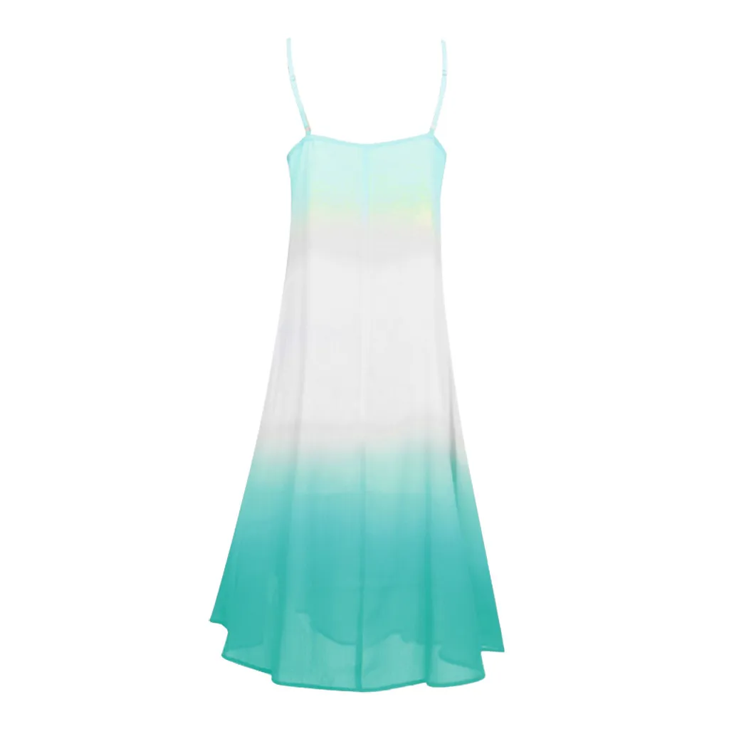 Платье градиентного цвета тонкое платье на бретельках женское без рукавов с