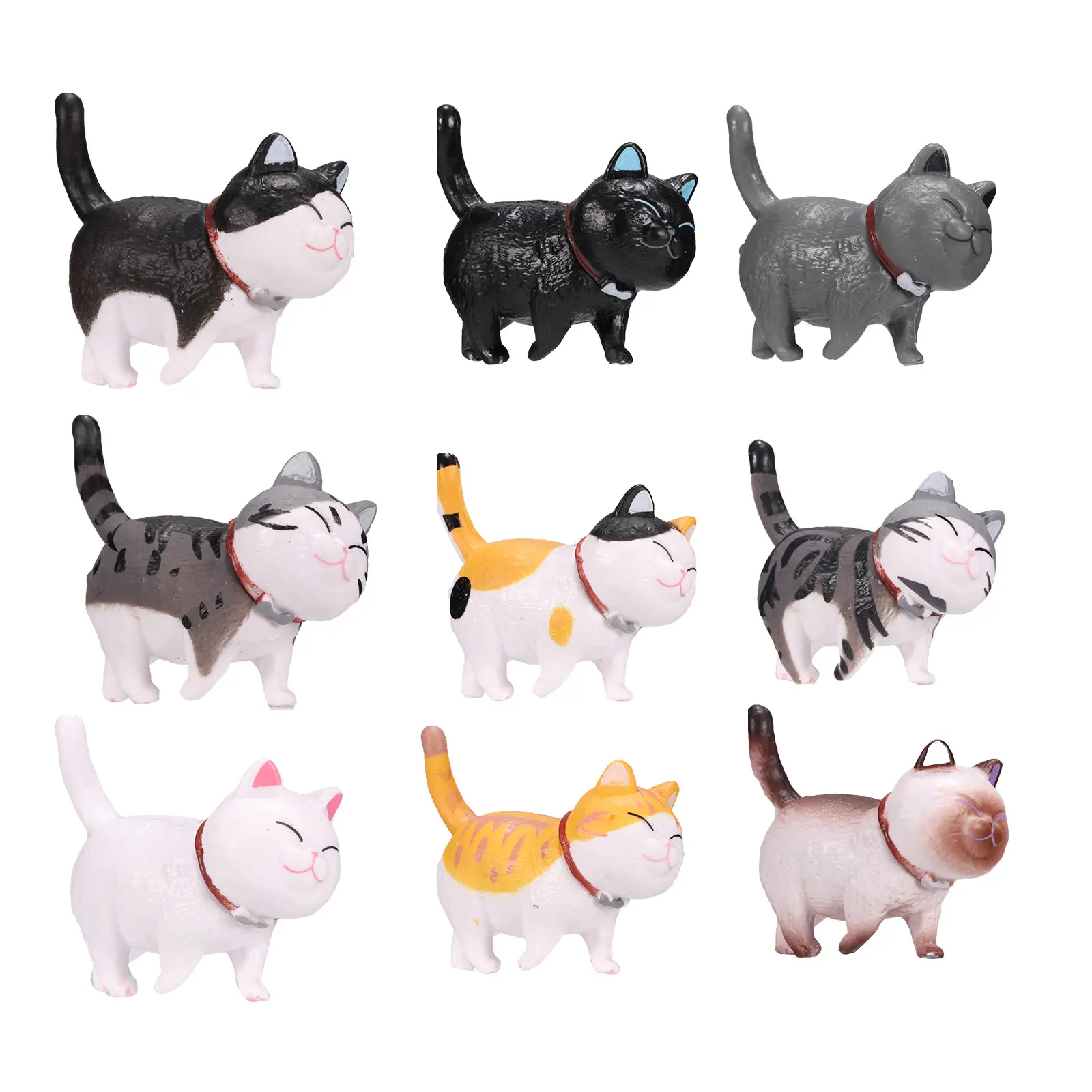 

9 Pcs Animal Cat Characters Toys Realistic Cat Figurines Figure Collection Playset Educational Cat Figures Toy Gift For Kids